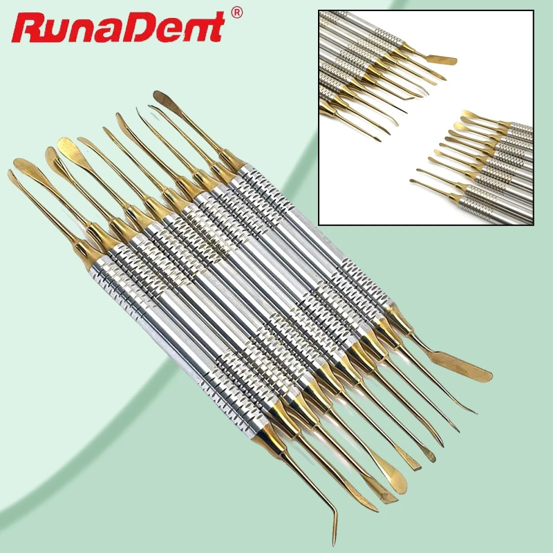 

Набор из 10 стоматологических элеваторов из нержавеющей стали для разделения периоста при имплантации, для отражения и ретракции тканей