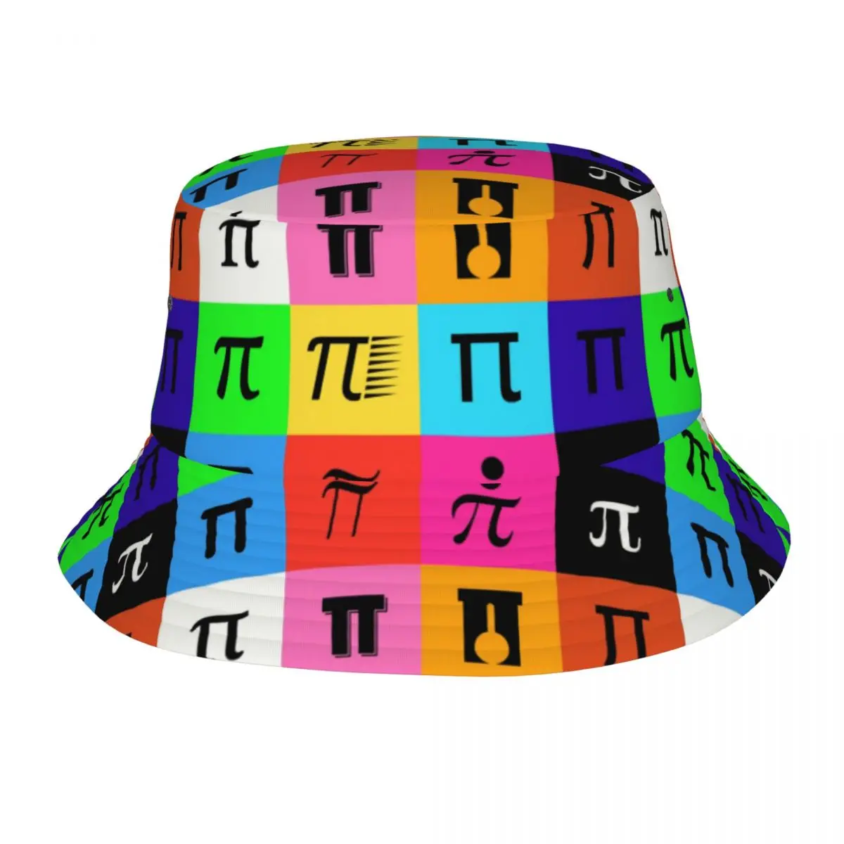 

Custom Colorblock Happy Pi Day Beach Bucket Hat Men Women Unisex Math Geek Nerd Summer Fisherman's Hat