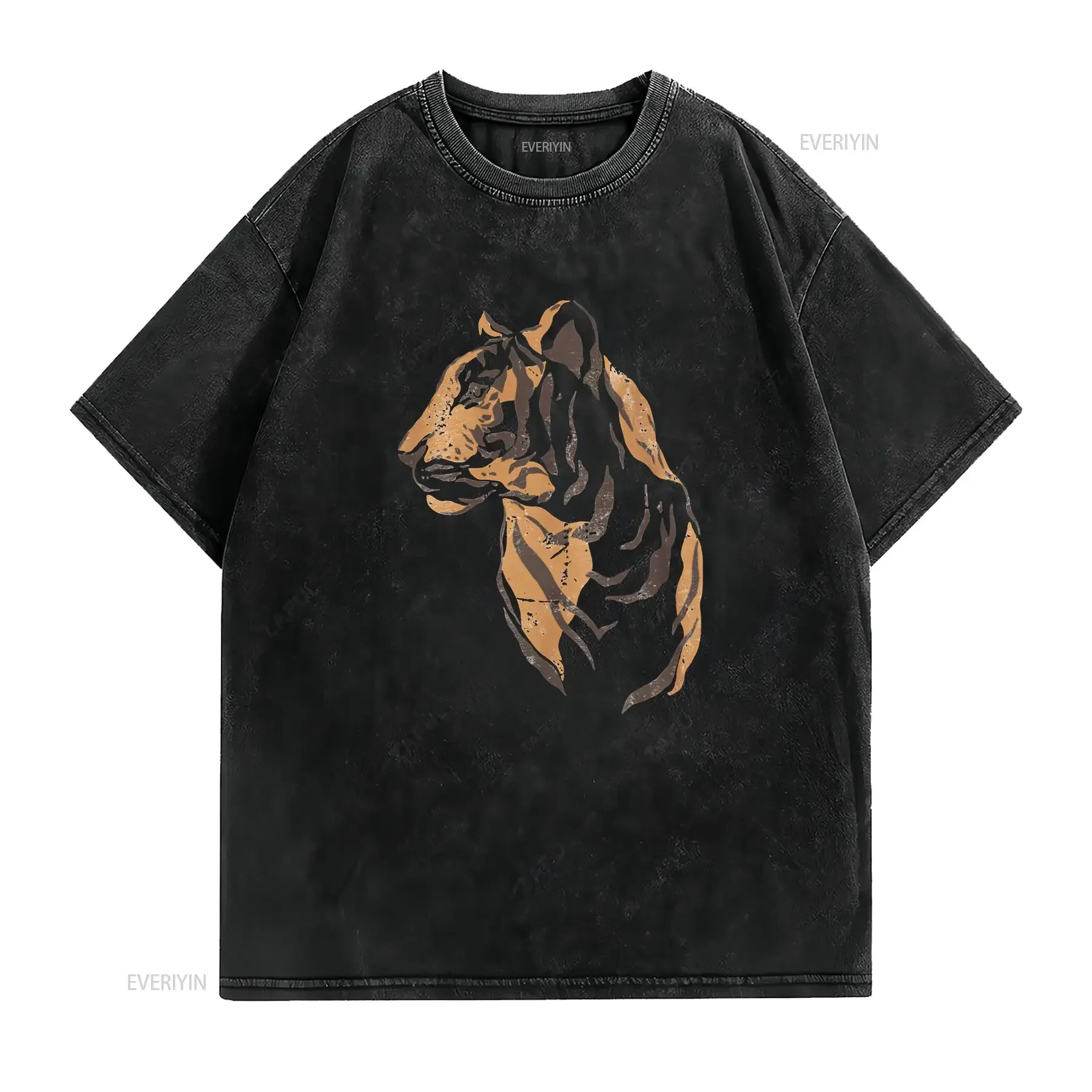 Tiger T Shirt Women's Tropical Jungle Vintage Get em for women her vintage Washed Unisex streetwear Top For Everyday Wear