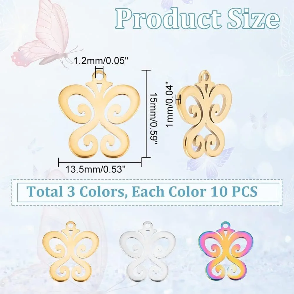 30-pecas-de-pingentes-de-aco-inoxidavel-304-3-cores-borboleta-cores-mistas-15x135x1mm-furo-12mm-10-pecas-cor