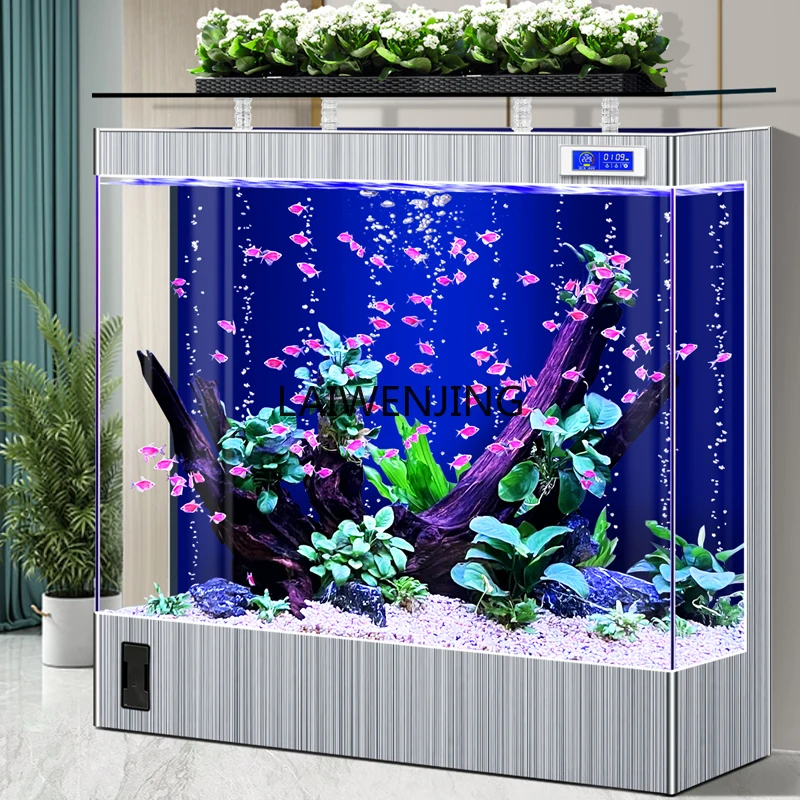 HLZ water-free glass small and medium-sized household light luxury goldfish tank aquarium