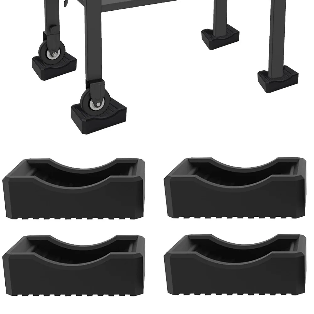 

4pcs New Non-Slip BBQ Grill Wheel Stoppers Reusable Plastic Griddle Leveling Shims Kit Grill Wheel Stopper Pad Outdoor