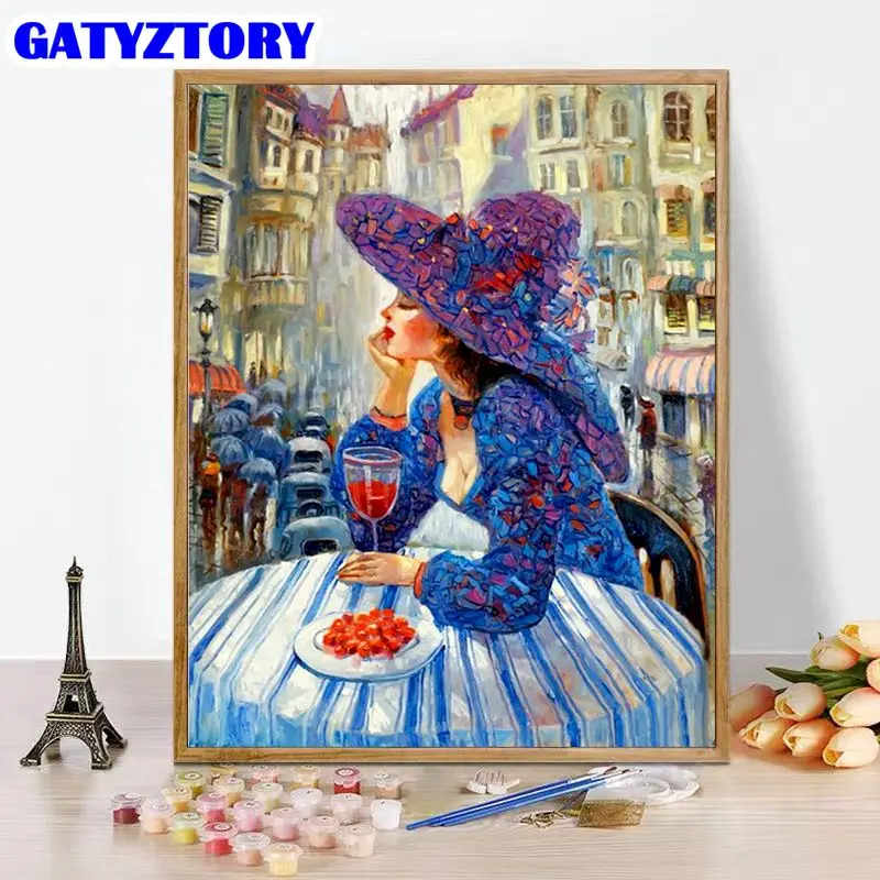 GATYZTORY Paint By Number Woman Figure Drawing On Canvas HandPainted Painting Art Gift Diy Pictures By Numbers Kits Home Decor