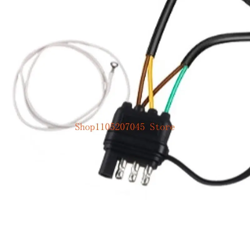 37cd 4 Pin 5 Wire Trailer Wiring Harness with PVC Protective Tube, 4 Way Flat Trailer Connector for Brake Light