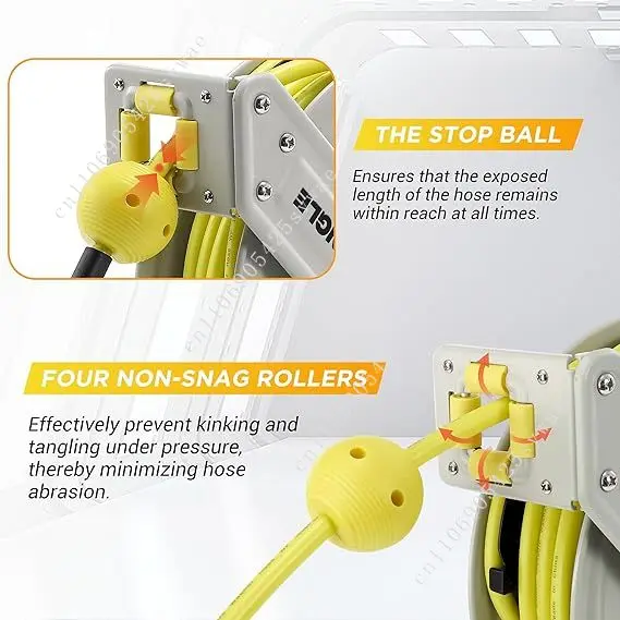 Professional Heavy Duty Hose Reel 1/4 60ft Retractable Pressure Washer Hose Reel Auto Rewind Hose Reel - Image 4