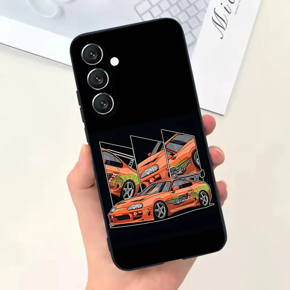 حافظة هاتف F-Fast F-Furious لهاتف سامسونج جالاكسي A73,31,32,72,41,53,52,71,22,5G,Note,J7,8,9 غطاء أسود ناعم