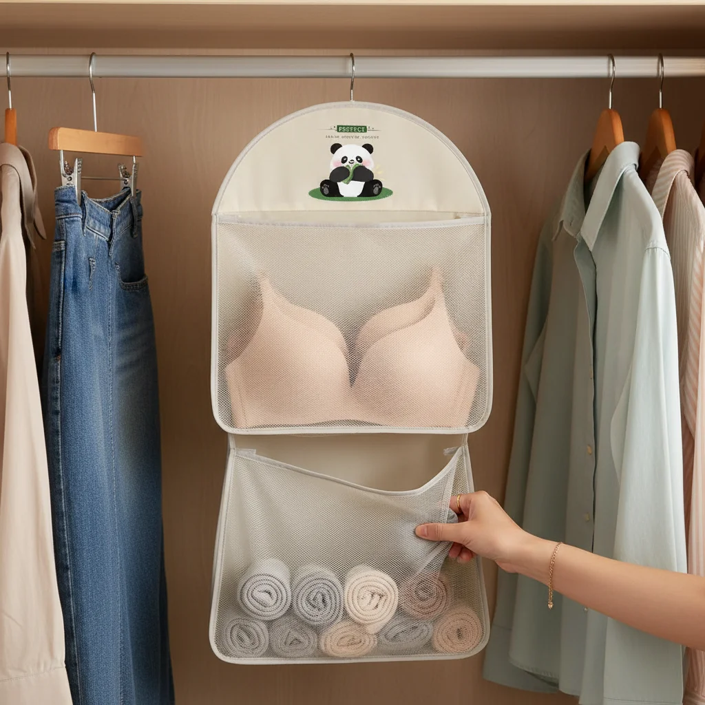 

Underwear And Socks Storage Hanging Bag Mesh Pouch For Small Clothing Organization