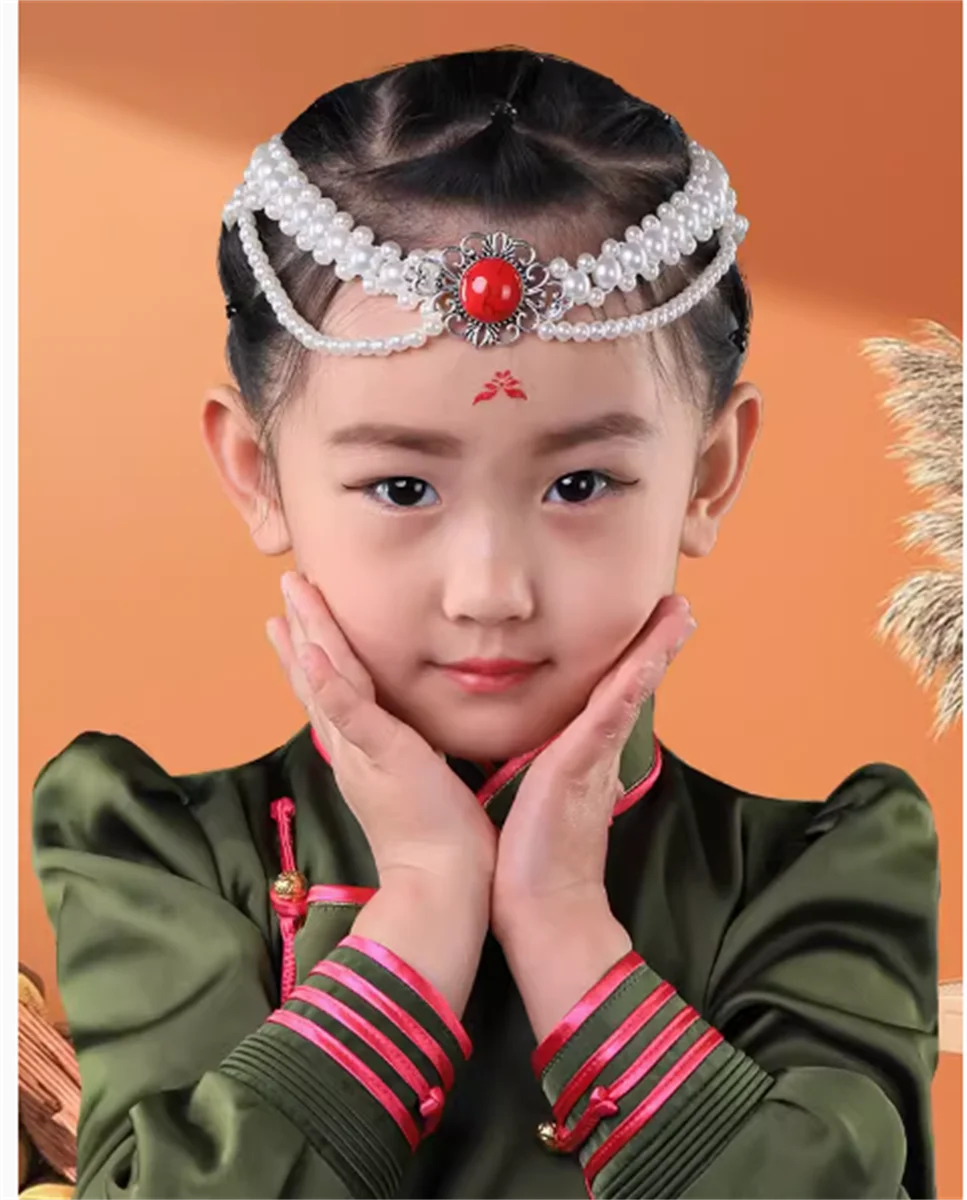 Children's Female Mongolian High end Private Customization Retro Ethnic Tibetan Elements Hairband Accessories