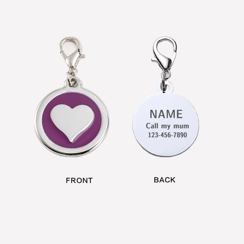 Cute Love Models Can Be Lettered Dog Tag Metal Pet Dog Tag Anti-lost Lettering Pet Dog Tag Custom Logo Keychain Pet Accessories