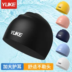 Yuke badmuts volwassen kinderen waterdichte siliconen cap comfortabel lang haar oorbescherming badmuts hot lente cap