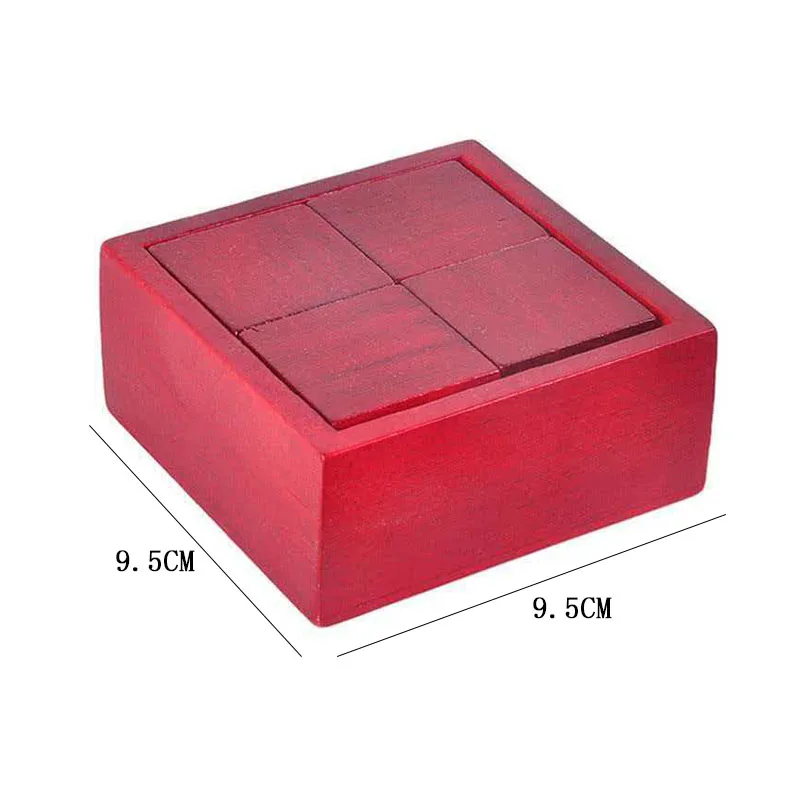 Impossible Wooden Brain Teaser Puzzle Box Cleverly Place Four Pieces Logic Cube High Difficulty IQ Challenge For Kids Adults view 6