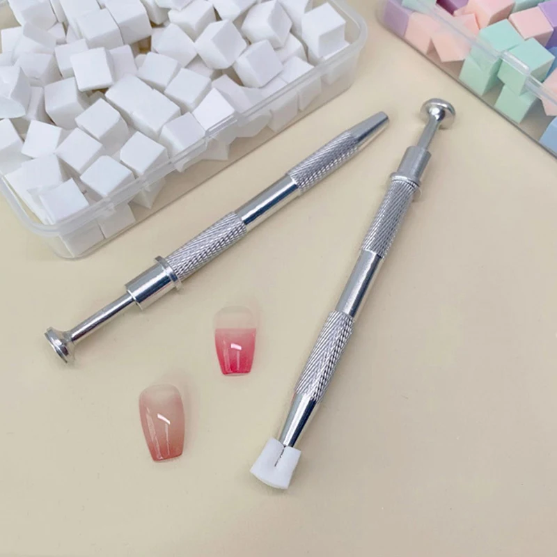 Nail Sponge Gripper Clips Nail Art Soft Sponge Square Sponges Grab Clip Gradient Smudged Tool Four-claw Sponge Clips With Box