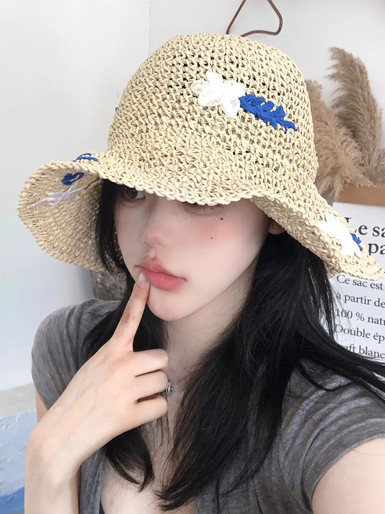 ouipack-sombrero-de-paja-floral-calado-para-mujer-estilo-casual-de-verano-ala-ancha-copa-redonda-para-jovenes-adultas