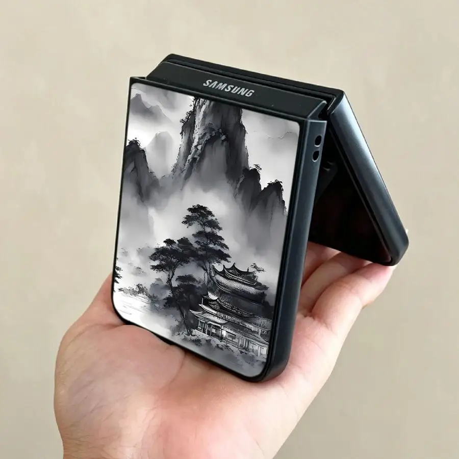 Case for Samsung Galaxy Z Flip 7 6 5 4 3 Flip3 Flip7 FE Flip6 Flip5 Flip4 Back Phone Cover Funda Mountain Art view 5