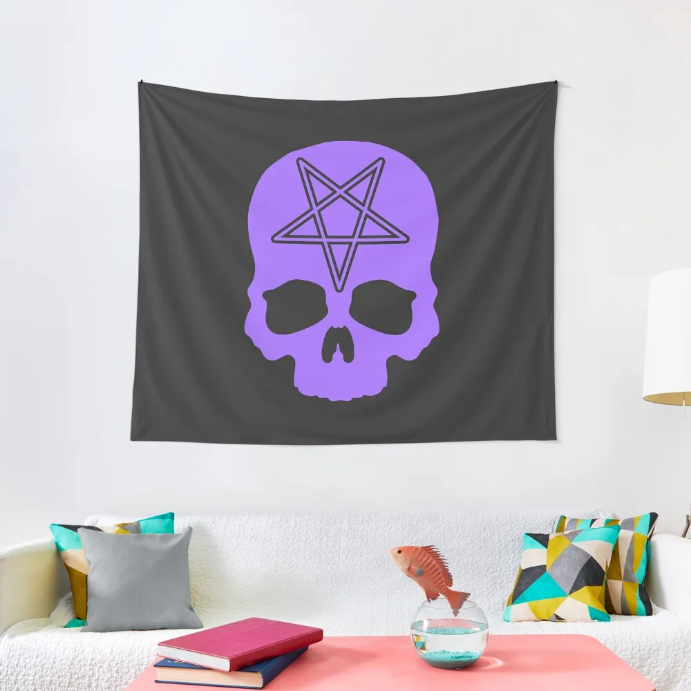 

Purple - Pentagram Skull Tapestry Bedroom Organization And Decoration Aesthetics For Room Tapestry