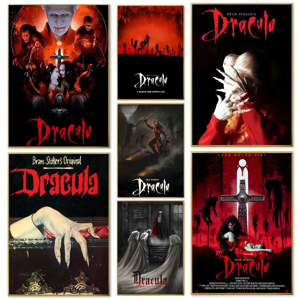 Horror Movie B-Bram Stoker Dracula Poster High-definition Art Sticker Self Adhesive Waterproof Home Decoration For Living Room