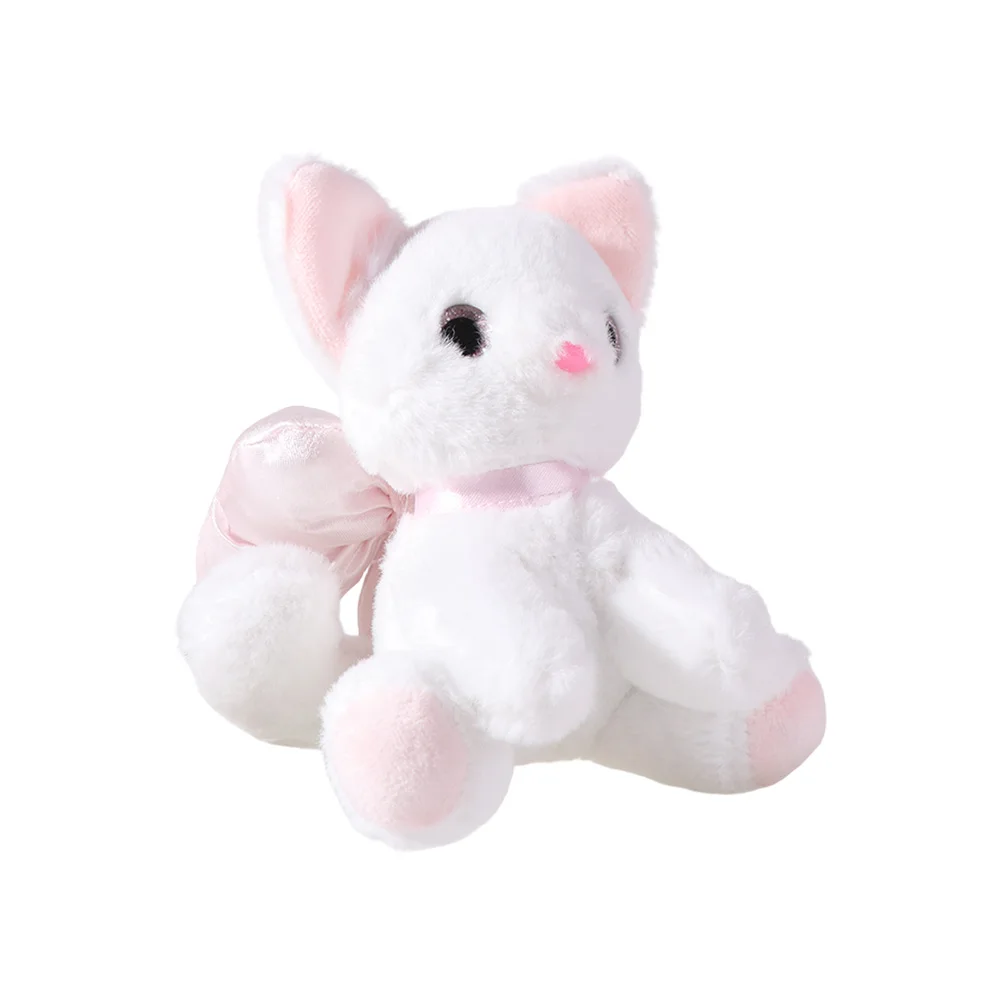 

Bag Pendant PP Cotton Bow Cat Keychain Plushies Soft Kitty Keyring Jewelry Charms Stuffed Keychain Girl Boy