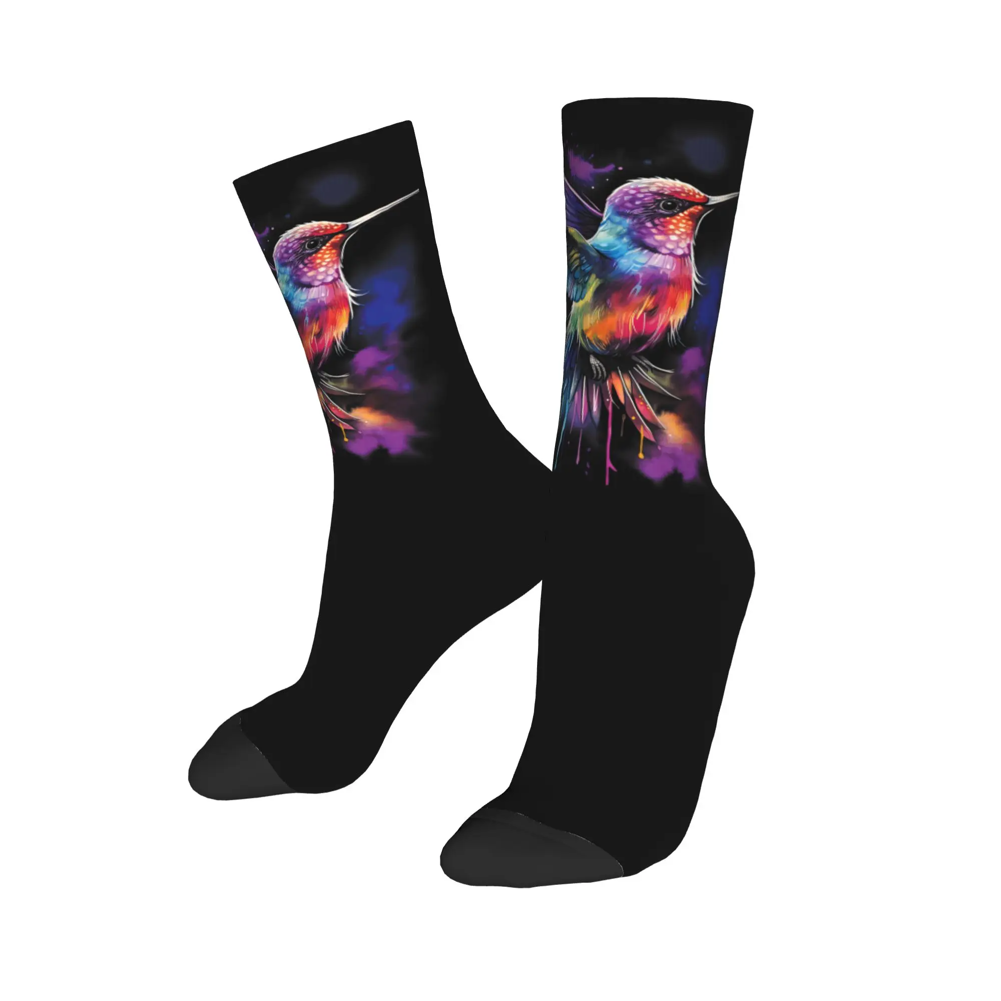 Men's Socks Harajuku Hummingbird Animal Lover Art Tropical Bird Sock High Quality Women's Sock Spring Summer Autumn Winter