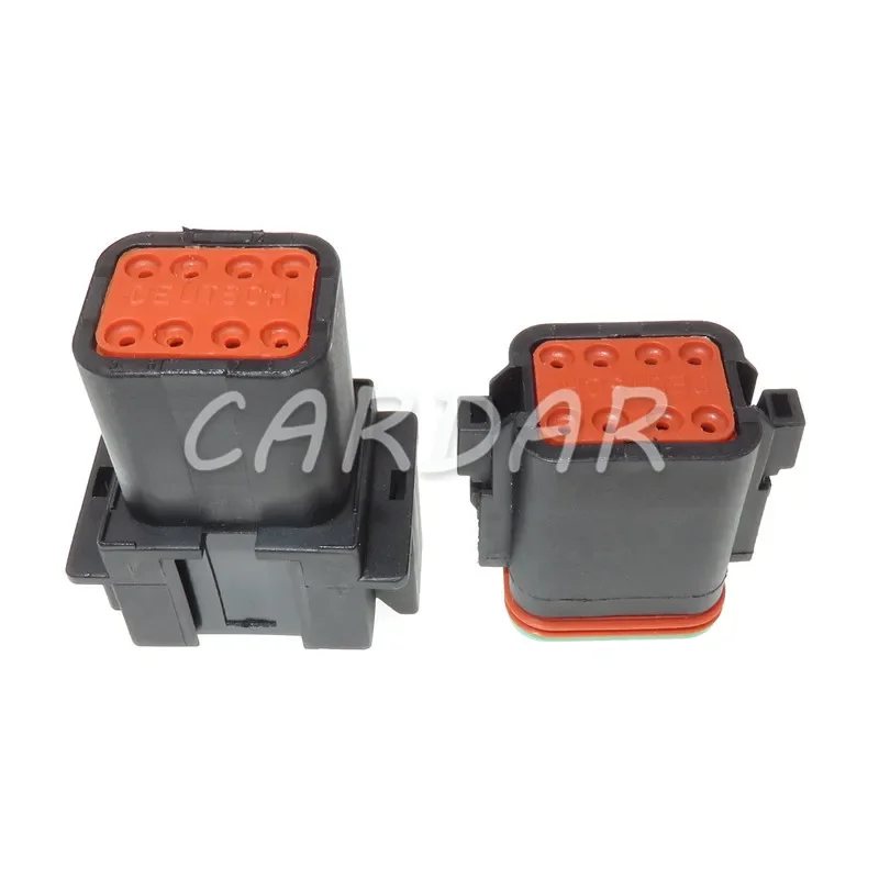 1 Set 8 Pin DT04-8P DT06-8S Black Colour DT Series Automotive Waterproof Deutsch Connector Plug AC Assembly With Terminals