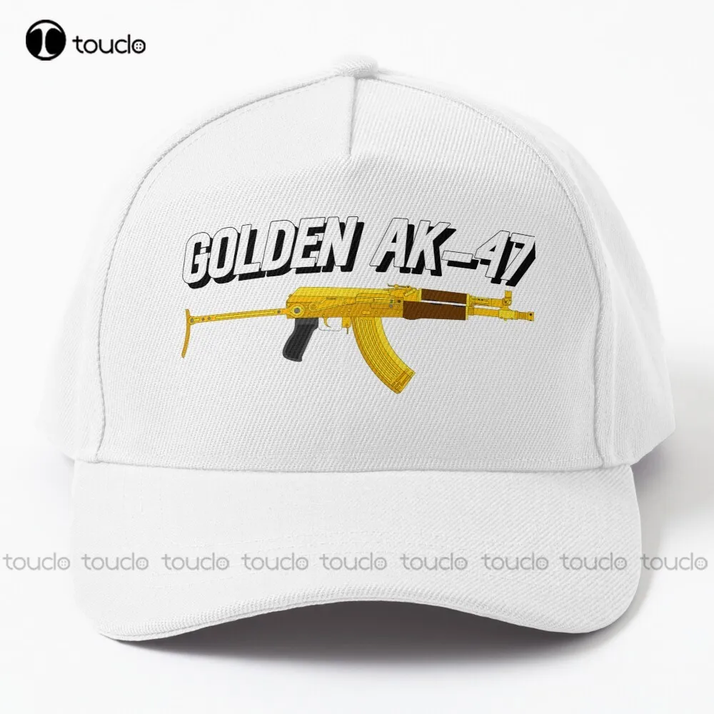 Golden Ak47 Design Baseball Cap Fashion Caps For Women Outdoor Climbing Traveling Hip Hop Trucker Hats Quick Dry Mesh Cap Unisex