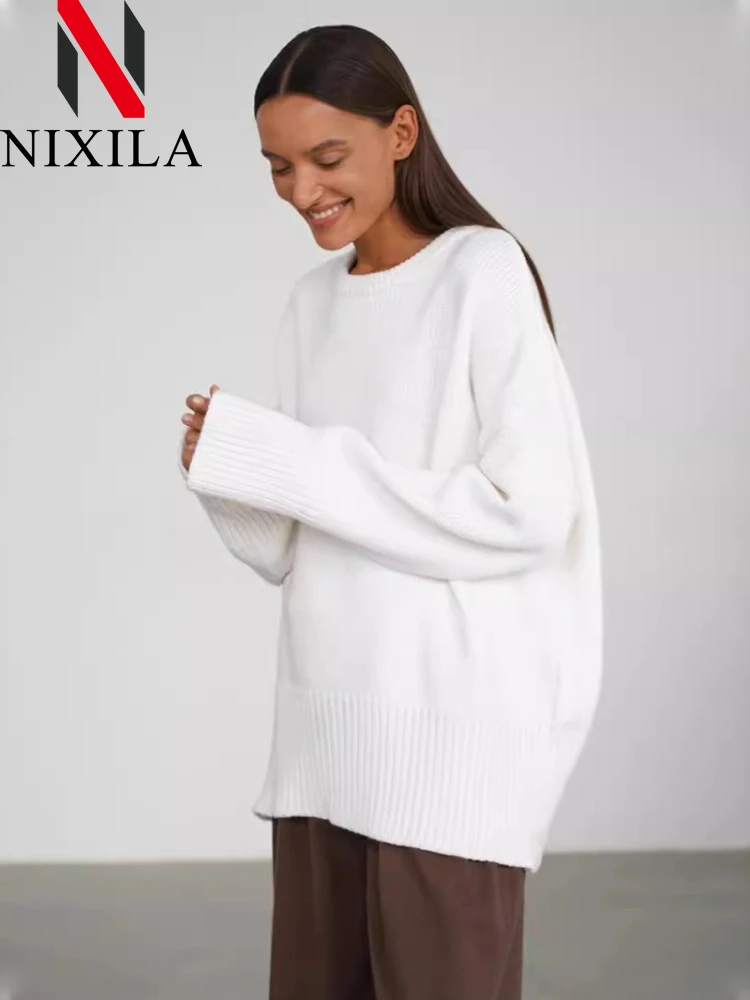 Neu im Herbst Winter Strickwaren Damen Pullover Lose Elegante Pullover Retro Mode Langarm Tops Weibliche Kleidung Outer