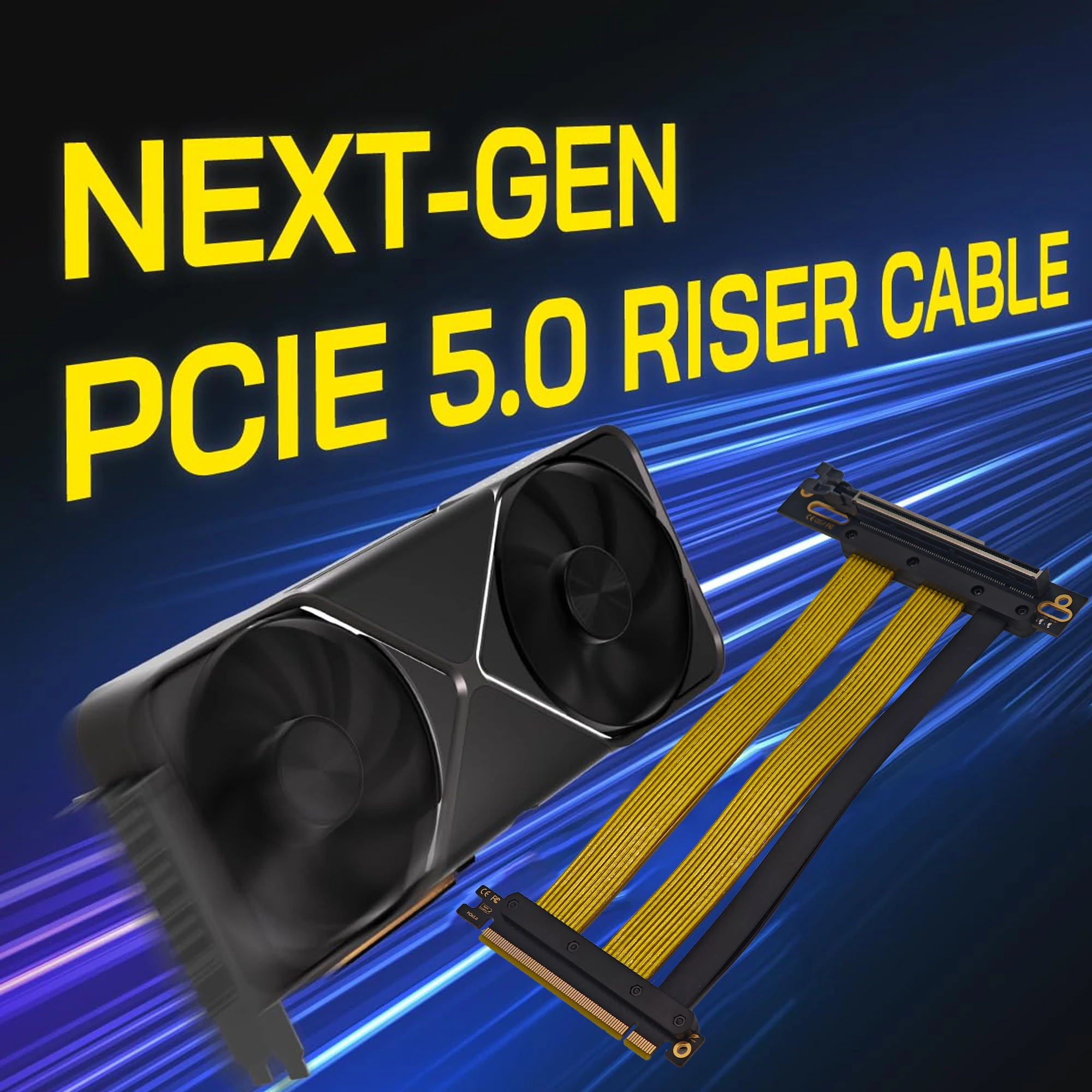 

20 см PCI-E 5.0 X16 Riser Cable, слот 90 градусов, 128 ГБ/с, высокоскоростной вертикальный кабель для графического процессора, предназначенный для ITX