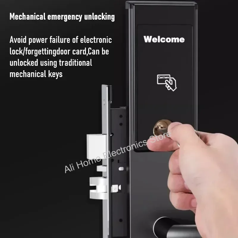 Hotel Door Lock Smart Magnetic Card Induction Lock Hotels Homestays Apartments Wooden Door Locks with Key cerradura electrónica