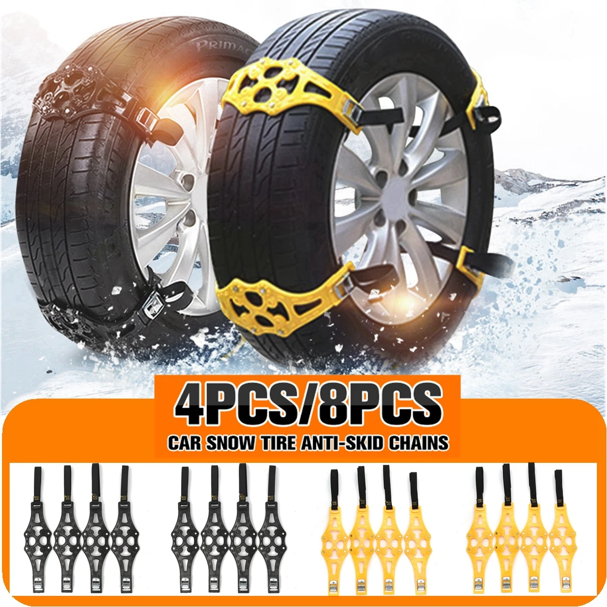 

Snow Chain 4PCS /8PCS Set Wheel Ties Belts Car Tires Chains Winter Anti-slip Chain Anti Skid Plastic Snow Chains