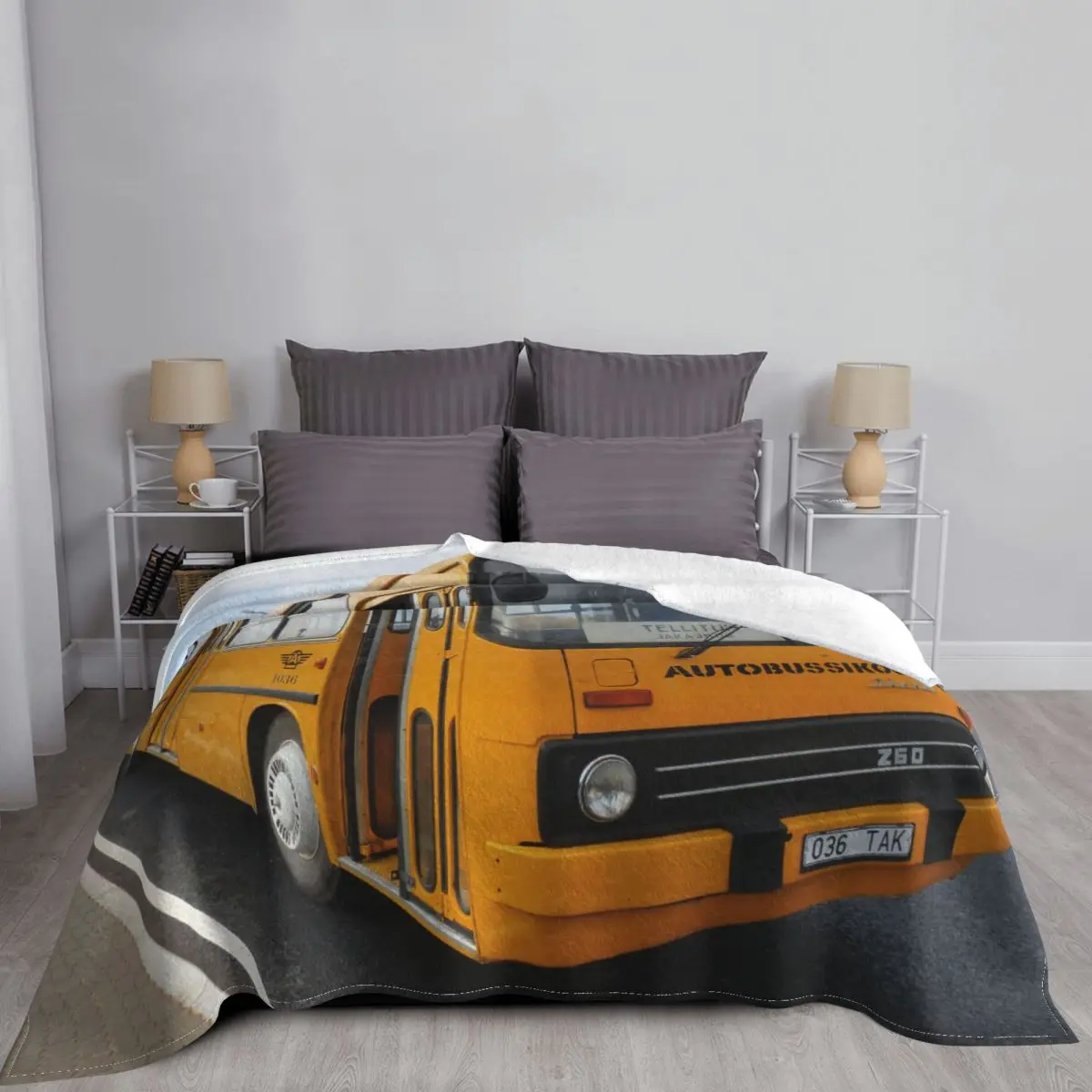 Ikarus 4 Yellow Car Blanket Flannel Printed Multi-function Super Warm Throw Blanket for Bed Couch Quilt