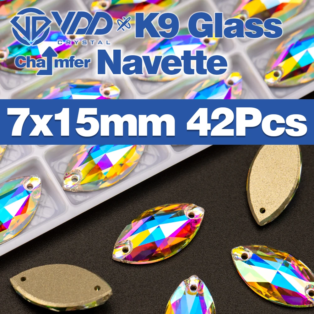 VDD Fase AAAAA Top Qualität K9 Glas Nähen Auf Strass Nähen Kristall AB Flatback Stein Für Kleidung Zubehör Hochzeit Kleid – Detail 19