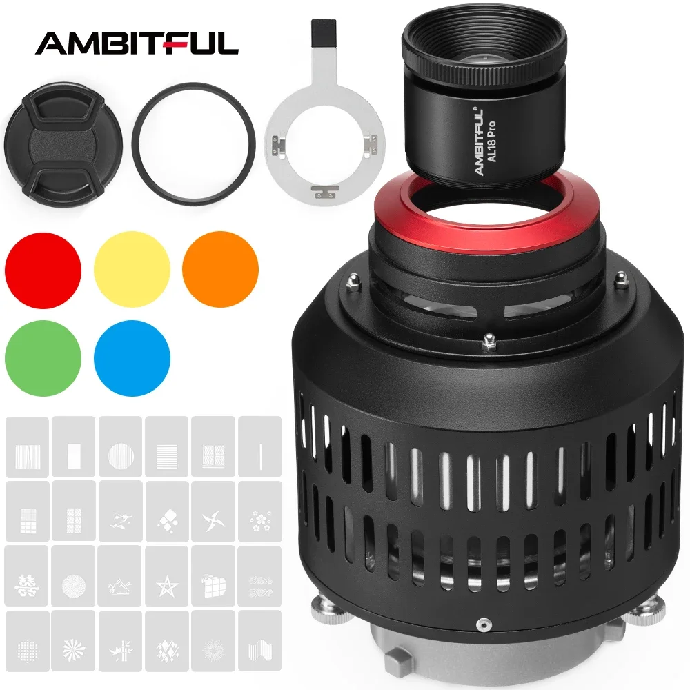 AMBITFUL AL-18 PRO Focalize Conical Snoots Photo Optical Condenser Art Special Effects Shaped Beam Light Cylinder lens Color Gel