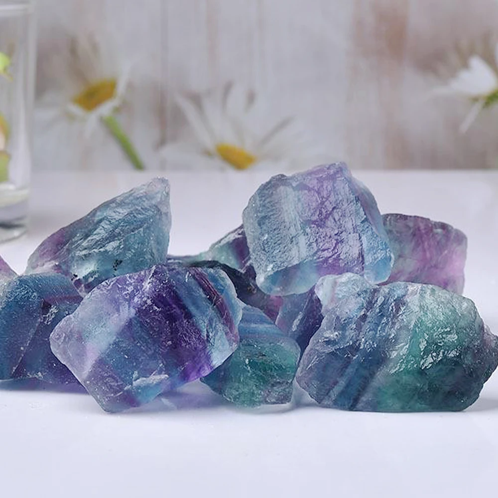 Natural Color Fluorite Crystal Fish Tank Rock Minerals Specimen Mineral Decorative Bulk Irregular Shape Expanded Fragrant Stone