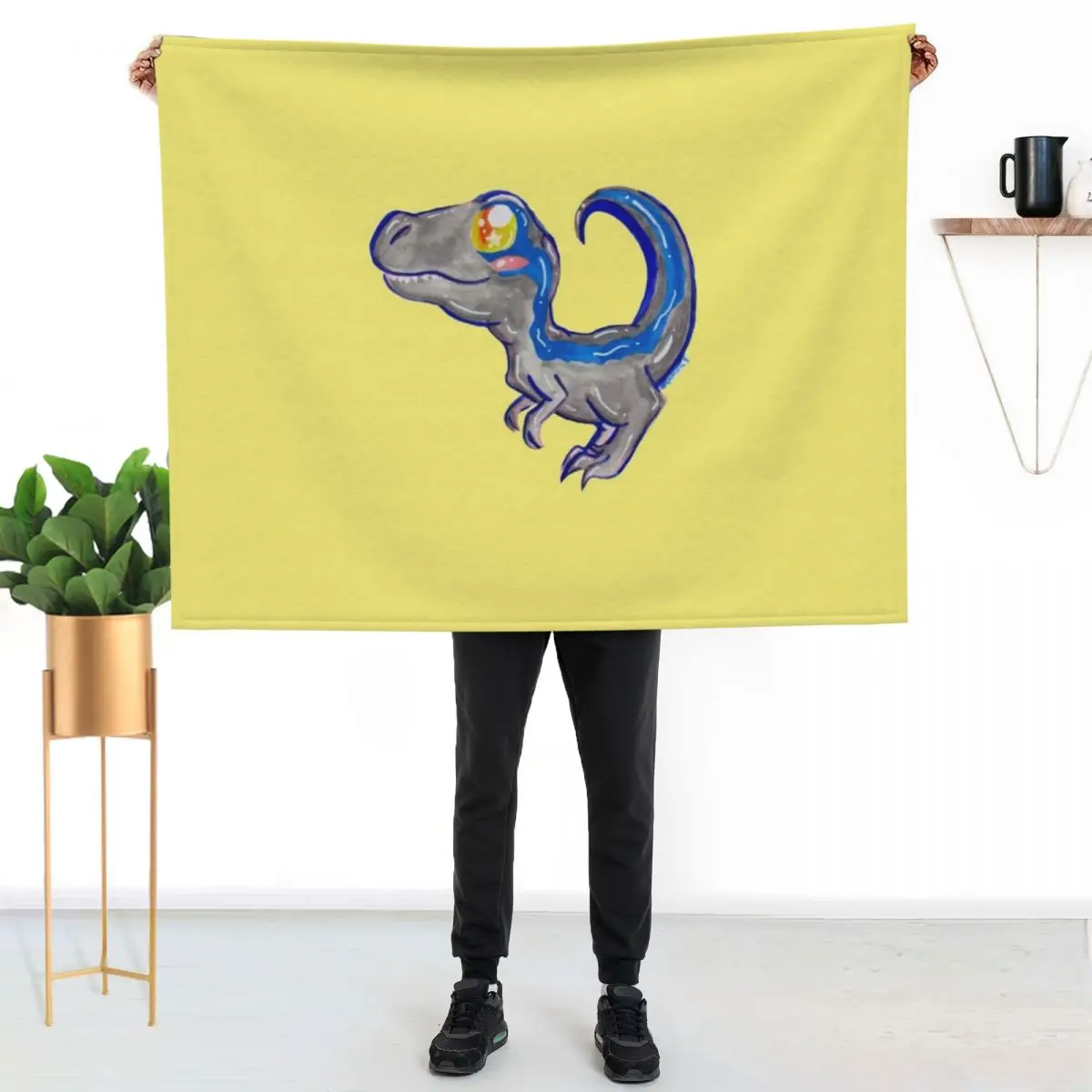 Kawaii Velociraptor Throw Blanket Single Retros Nap Plaid on the sofa decorative Decorative Sofa Blankets