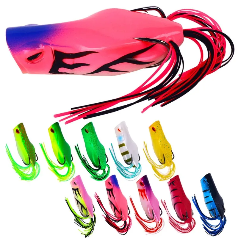 

3pcs14g 7cm Frog Lure Bass Soft Bait Snake Head Pesca Topwater Sillicon Popper Frog Fishing Isca Tackle