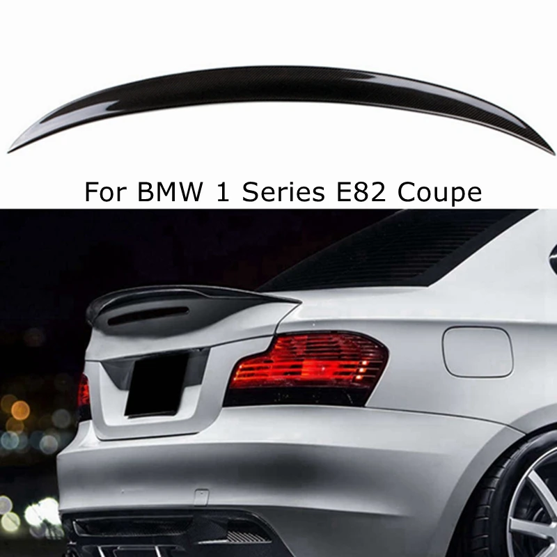 

Для BMW 1 серии E82 E88 Coupe седан 2006-2012 P стиль задний спойлер из углеродного волокна крыло багажника FRP глянцевый черный кованый карбон