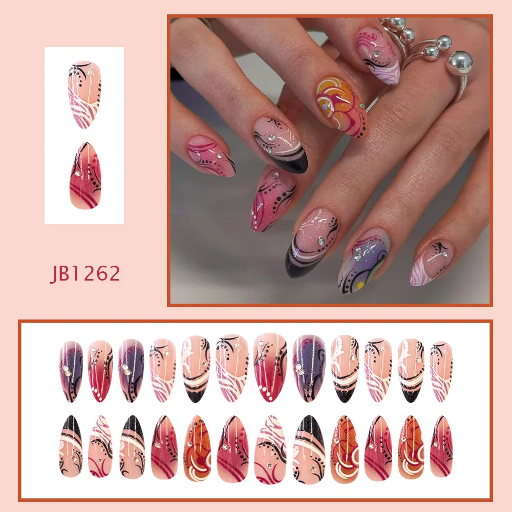 24pcs fake nail art, French pi - Nail Art Orange avis et prix