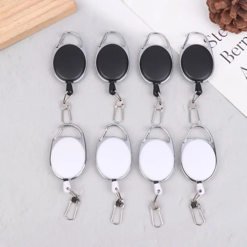 S 4Pcs Elastic Key Chain Extractor Keeper Hiking Buckle Key Retractable Badge Scroll ID Badge Holder Fly Fishing Retractor Tools