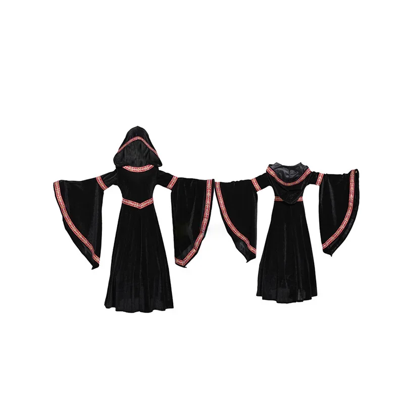 Robe de sorcière Vampire Cosplay medieval, Disfraces de Halloween para niños filles du moyen âge, espectáculo de fiesta de carnaval
