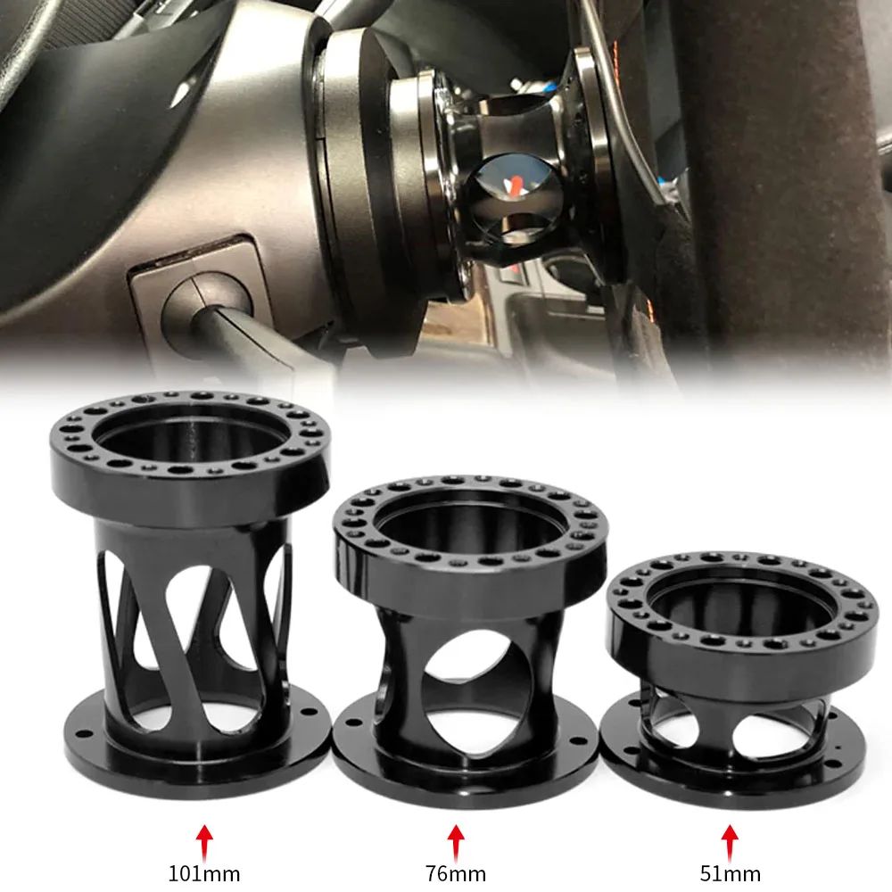 

New hollow out Universal Steering Wheel Hub Spacer 51/76/101 mm Steering Wheel Hub Boss Kit Adapter Spacer Black