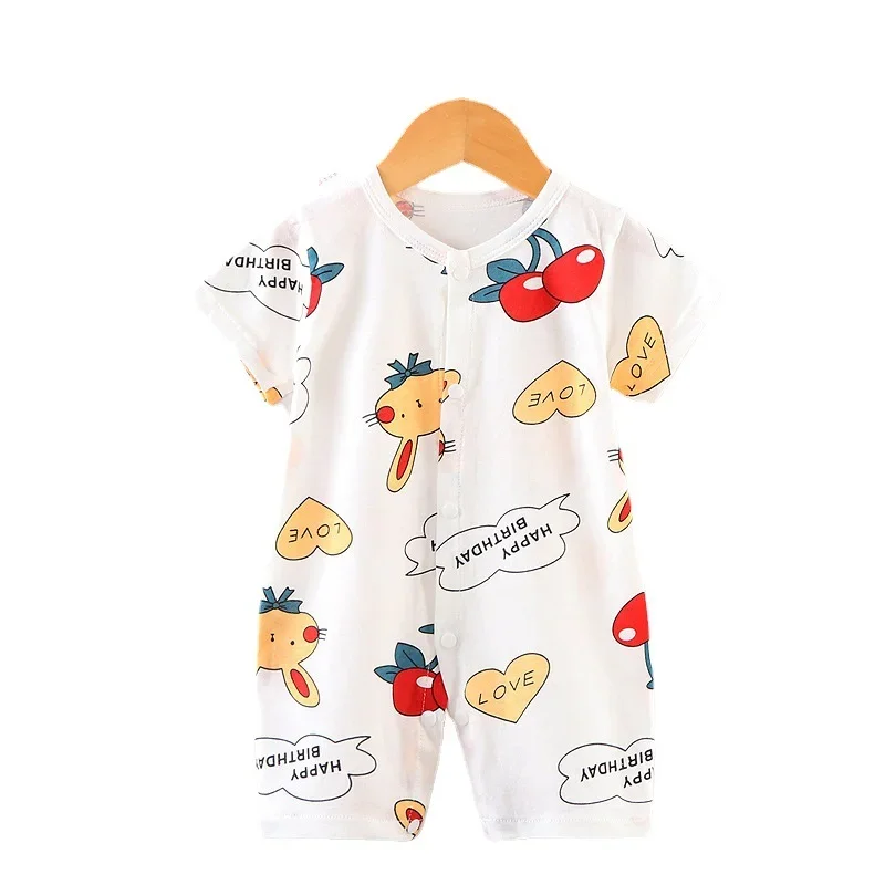 Newborn Boy Girl Summer Cotton Clothes Baby Short-Sleeved Thin Romper Thin Pajamas Cartoon Playsuit Outfits Toddler Bodysuit