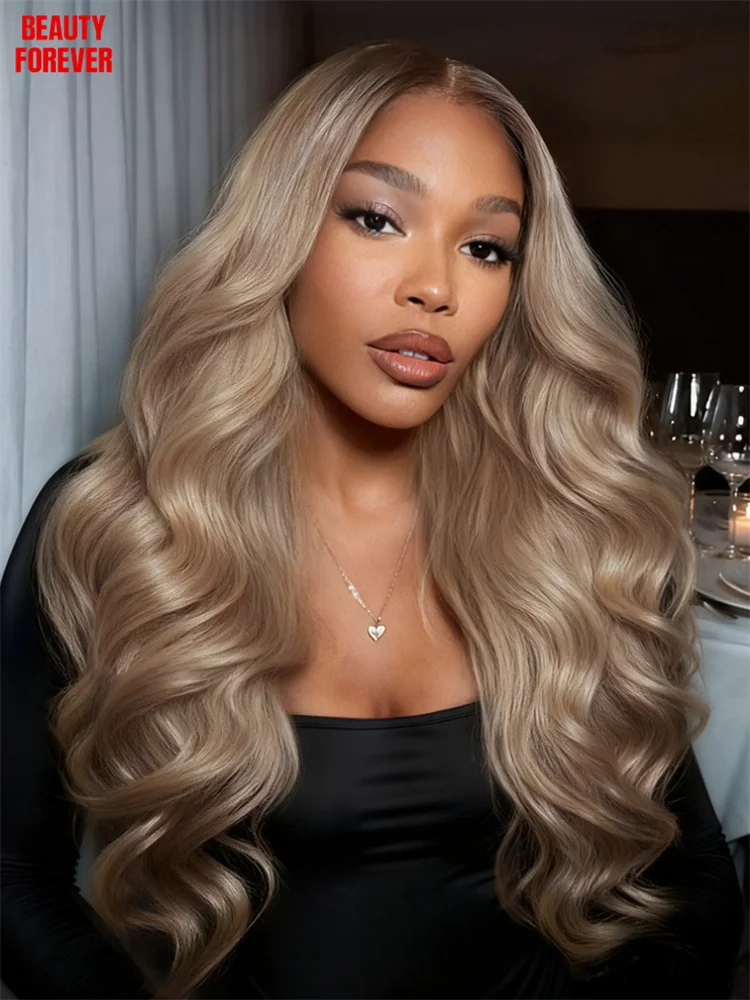 

Beautyforever 13x4 Ash Blonde Glow Body Wave Lace Frontal Wig Put On And Go Glueless Human Hair Wig With Drawstring