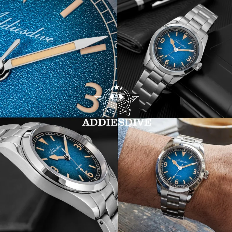 ADDIESDIVE Hot Sale Men's Watch Sapphire Glass 316L Stainless Steel Japanese Luminous Quartz Watch AD2554 100m Waterproof