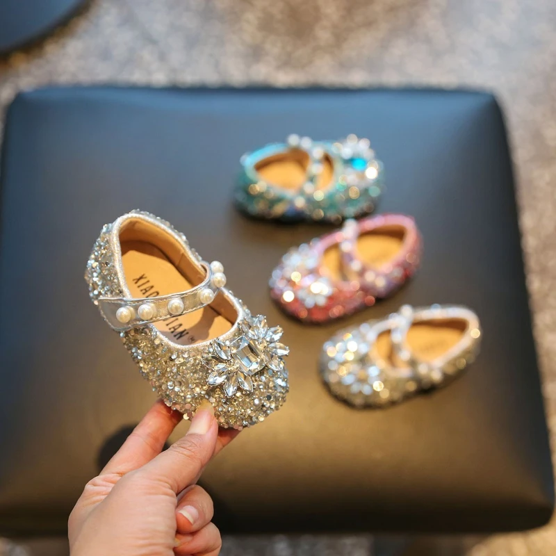 

2025 Spring Autumn New Children Leather Shoes for Girls Fashion Korean Style Soft Bottom Anti-slippery Versatile Princess Shoes