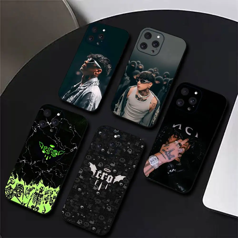 C.R.O Crocraxker Rapper Phone Case Black Silicone Soft Shell For IPhone 17 16 15 14 13 12 11 Air Pro Max Plus Hot Sale