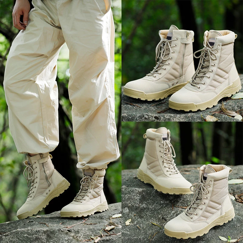 Unisex Tactical Training Boots Wear‑Resistant Rubber Outsole Desert Boots For Camping Hiking Mountaineering Outdoor Adventure