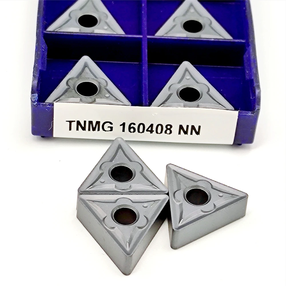 10 Buah TNMG160404 160408 Sisipan Bubut Karbida Alat Putar Berlapis PVD Pisau Tungsten NN LT10 untuk Pengerjaan Logam Pemotongan CNC