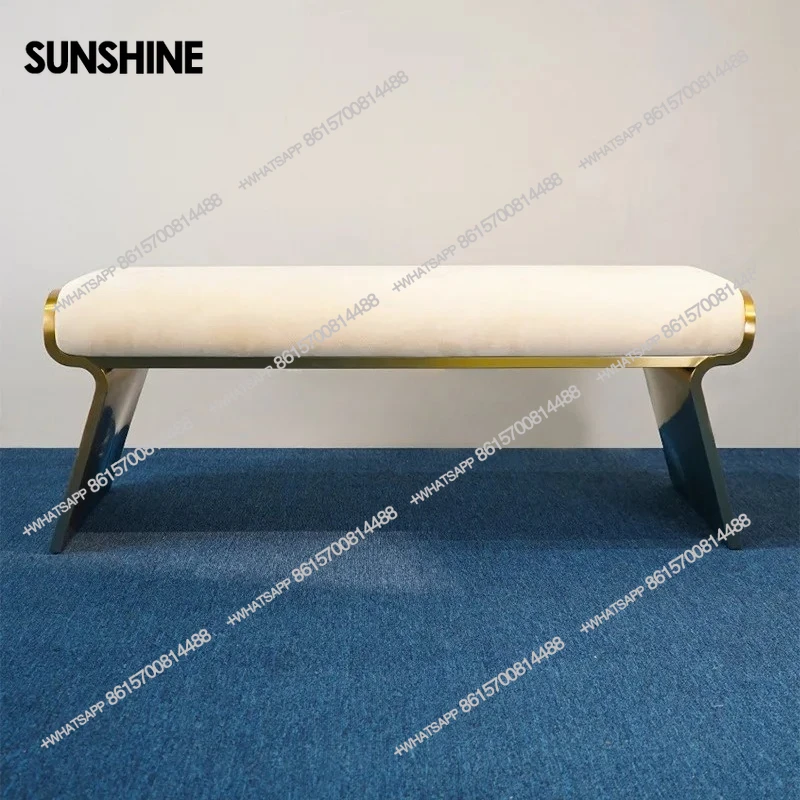 Home Shoe Changing Stool for Entrance, Long Strip Bedroom Bed End Leather Sofa Stool, Entryway Footstool, Entryway Decoration