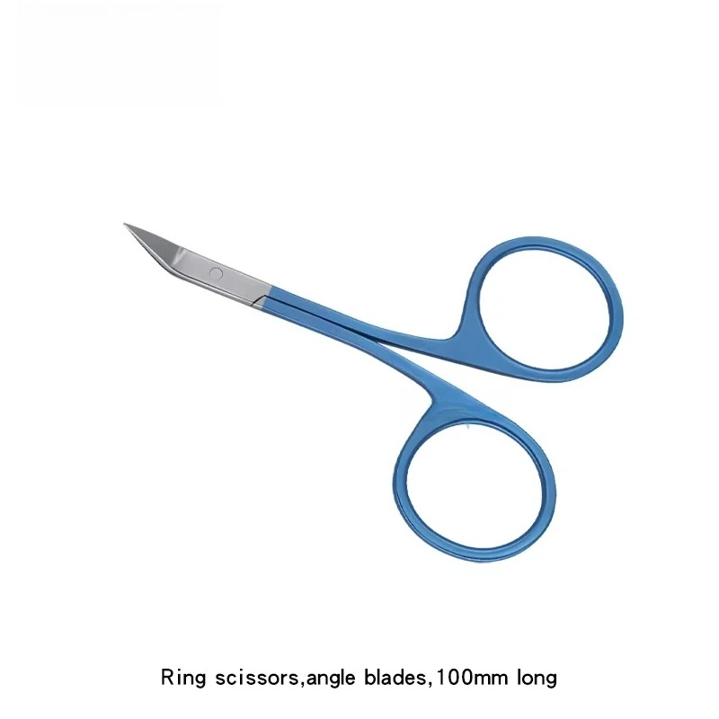 10cm Ring Scissors Angled Blades for Plastic Surgery Surgical Scissors