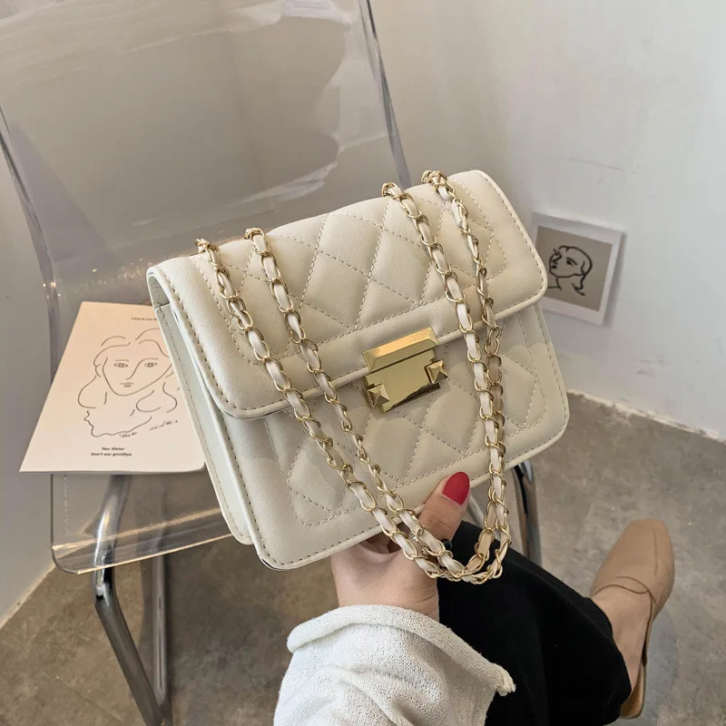 Bag female new upscale Korean version of the diamond lattice hundreds of handheld shoulder bag crossbody bag small square bag