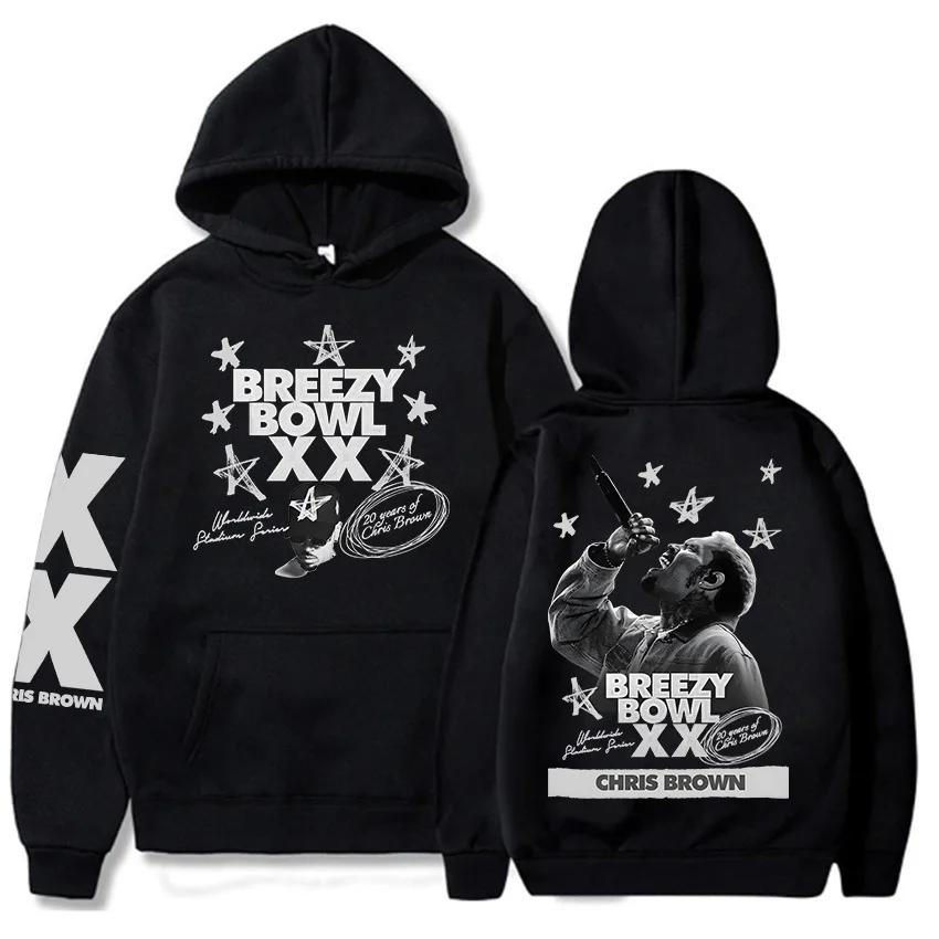 

Толстовка с капюшоном BREEZY BOWL XX PREGAME Chris Brown, пуловеры с капюшоном и длинными рукавами для мужчин, уличная одежда унисекс с графикой